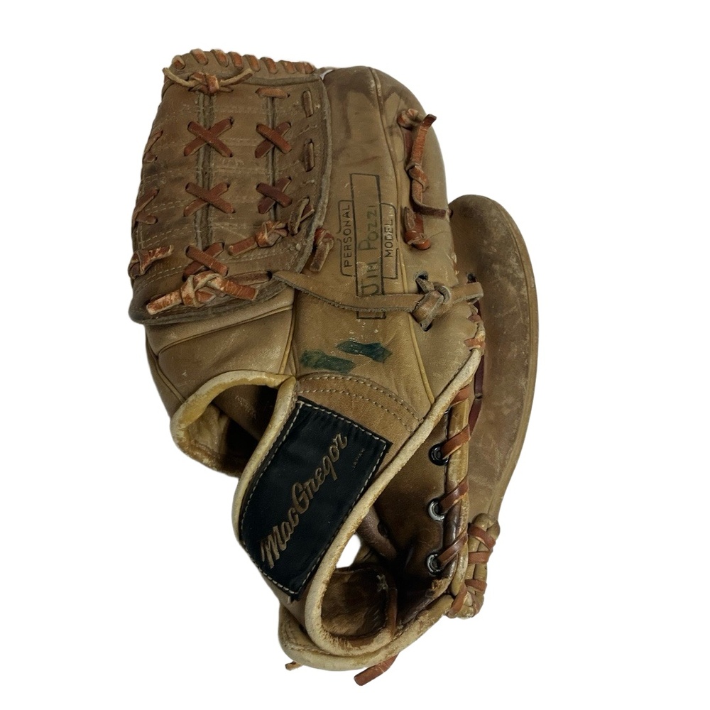 MacGregor Baseball Glove Natural Hide Brown Jim Piersall Model Laced Retro